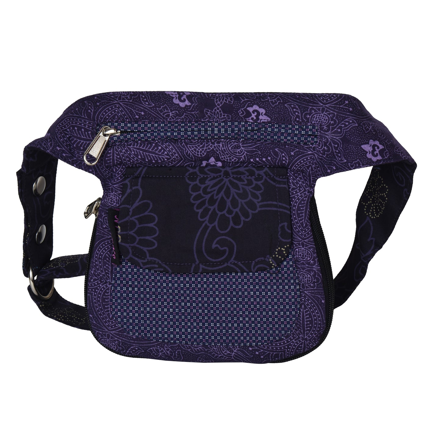 Reversible fanny pack Nijens fabric lavender with paisley - Chiang-Mai 340