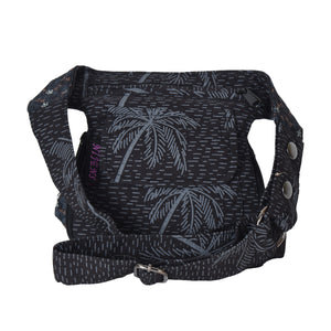 Reversible bum bag fabric black fabric - Chiang-Mai 14