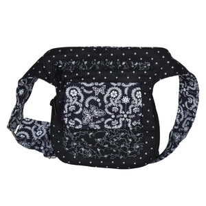 Wendbare Bauchtasche Bio-Baumwoll-Stoff Schwarz - Nijens Shop