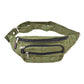 Grüne Crossbody Bag Torino aus Canvas Stoff mit Ethno-Muster und mehreren Reißverschlussfächern
