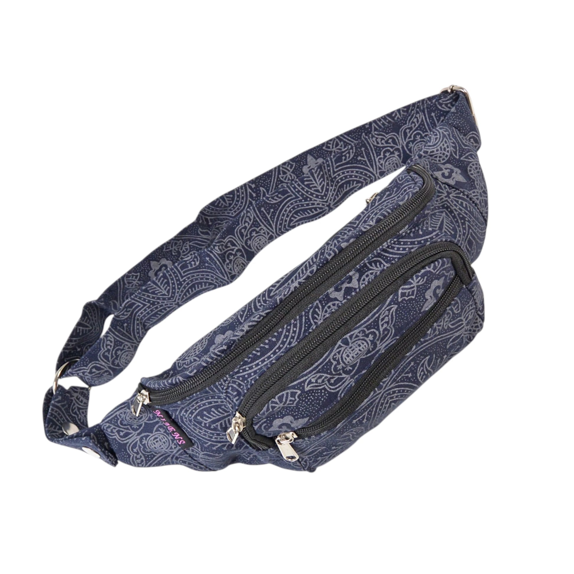 Nijens Crossbody Bag Torino in Dunkelblau aus Canvas mit praktischen Reißverschlussfächern