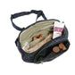 Offene Crossbody Bag Torino aus Canvas Dunkelblau mit Inhalt und zusätzlichem Reißverschlussfach