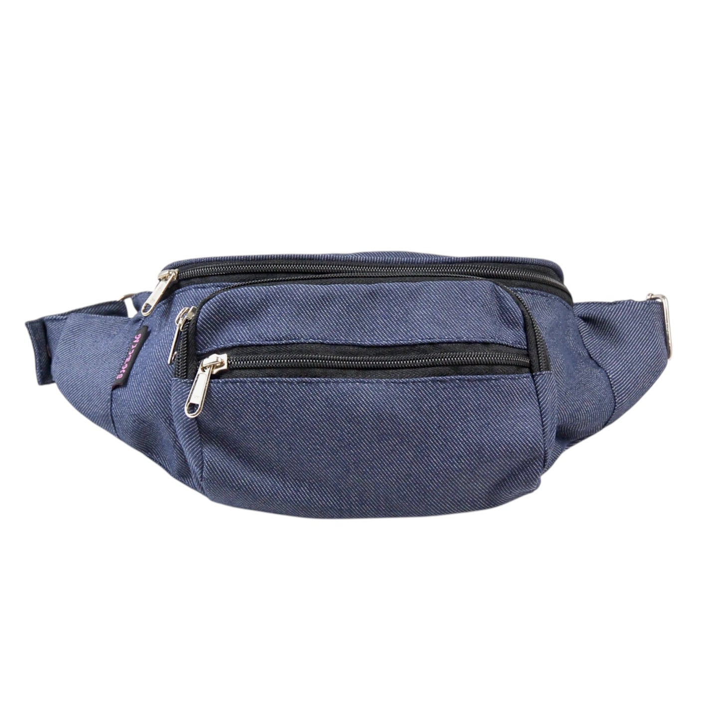 Crossbody Bag aus Stoff in Blau und mehreren Reißverschlussfächern
