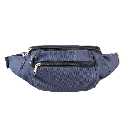 Crossbody Bag aus Stoff in Blau und mehreren Reißverschlussfächern