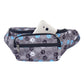 Wasserabweisende Bauchtasche Torino mit blau-grauem Pfotenmuster mit Handyfach