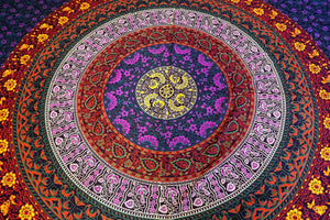 Nijens Mandala Hippie Stoff Tagesdecke Bunt