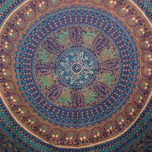 Indisches Mandala Hippie Laken, Stoff Decke Blaugrün 2