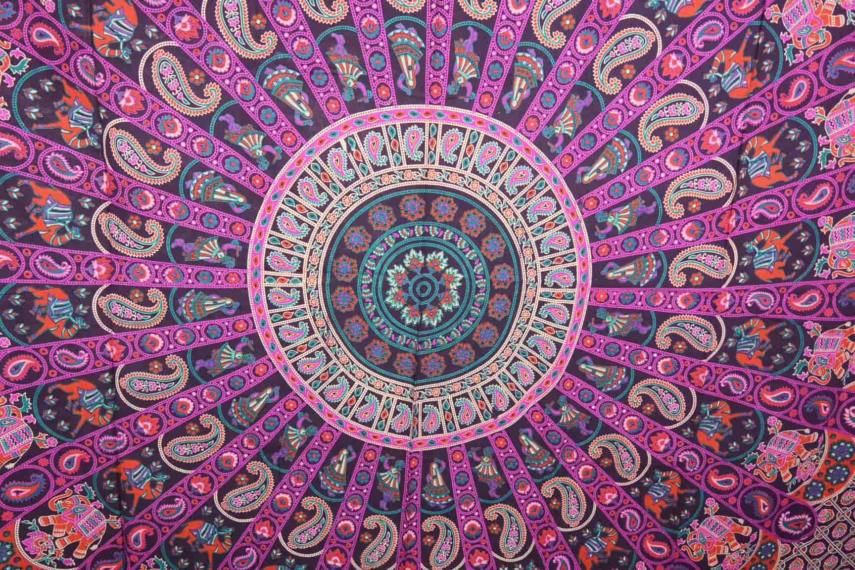 Indisches Laken Wandtuch Mandala Hippie Tagesdecke - Dekor Decke Groß 420 / 96 Nijens