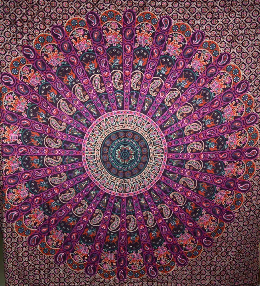 Indisches Laken Wandtuch Mandala Hippie Tagesdecke - Dekor Decke Groß 420 / 96 Nijens