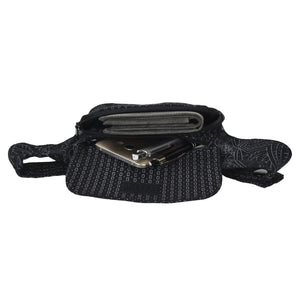 Bauchtasche aus Stoff in Schwarz, Om-Muster 2 - Nijens Shop