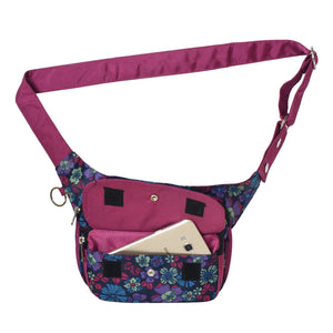 Nijens Gassi-Tasche Wasserdichte mit Blumen Motiven (Nylon Fuchsia)