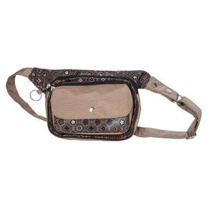 Gassi-Tasche wasserabweisende Bauchtasche (Nylon Beige)