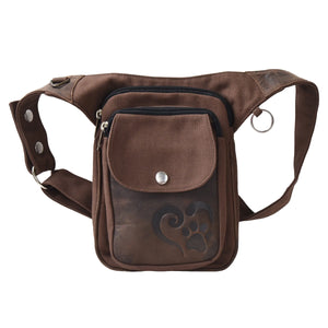 Nijens Gassi-Tasche Vintage Schokoladenbraun mit Prägung Pfote im Herz