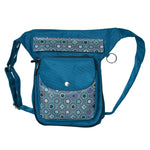 Nijens Gassi-Tasche, Wasserabweisende Tasche mit Muster Türkisblau