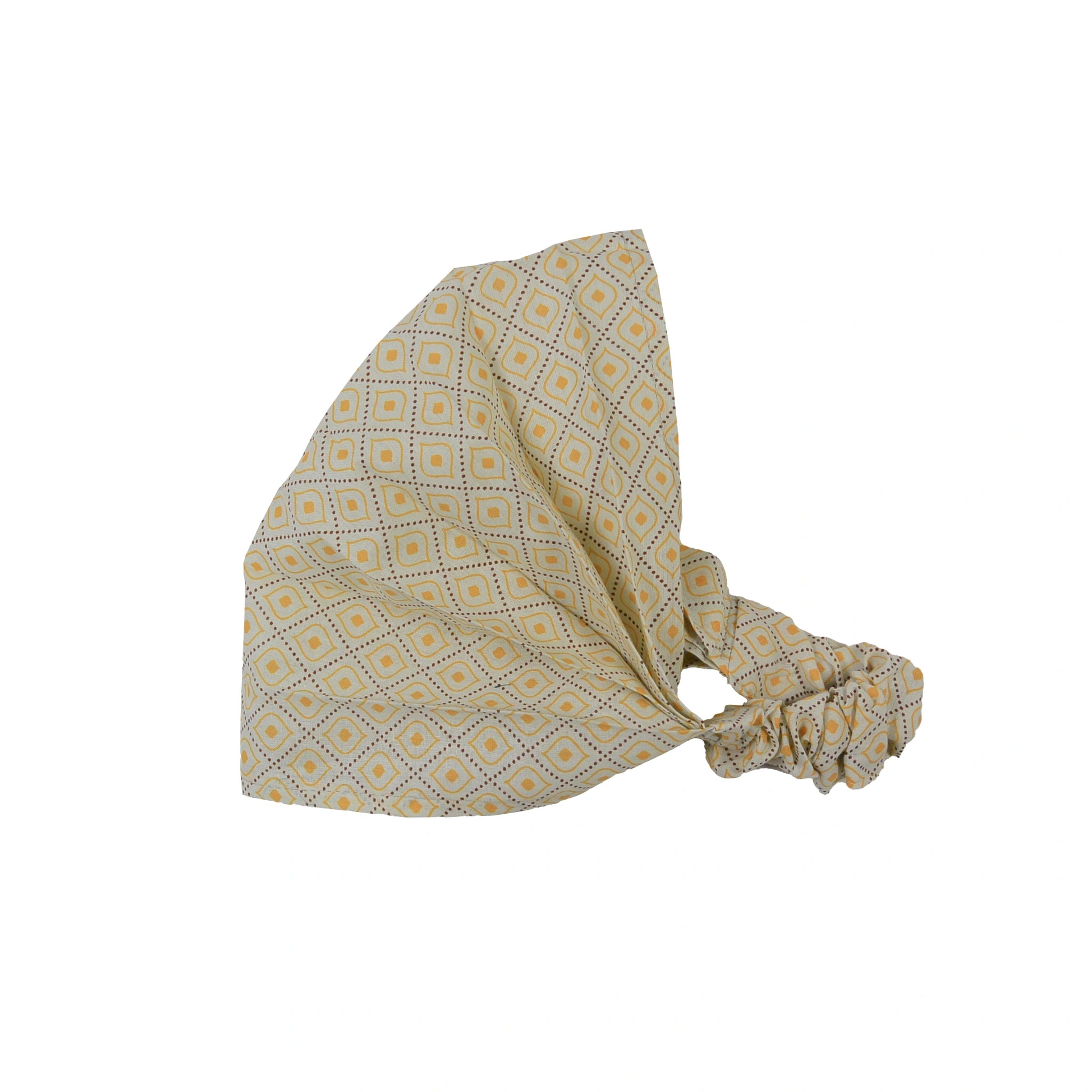 Breites Stoff-Haarband aus Baumwolle in Gelb, elastisches Bandana für Sommer und Urlaub