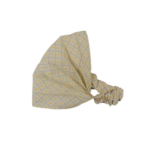 Breites Stoff-Haarband aus Baumwolle in Gelb, elastisches Bandana für Sommer und Urlaub