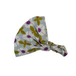 Elastisches Stoff-Haarband aus Baumwolle Lila-Grün