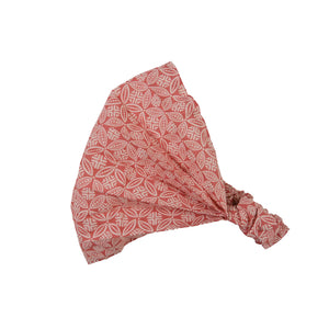 Breites Stoff-Haarband aus Baumwolle in Alrosa, elastisches Bandana für Sommer und Urlaub