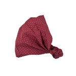 Stoff-Haarband aus Baumwolle in Bordeaux mit feinem Punkte-Muster, elastisches Bandana