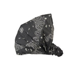 Stoff-Haarband aus Baumwolle mit Ethno-Paisley-Muster in Schwarz, elastisches Bandana