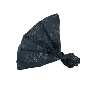 Stoff-Haarband aus Baumwolle Dunkelblau mit Paisley – Nijens