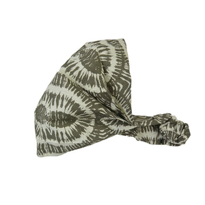 Stoff-Haarband aus Baumwolle Grün mit Muster