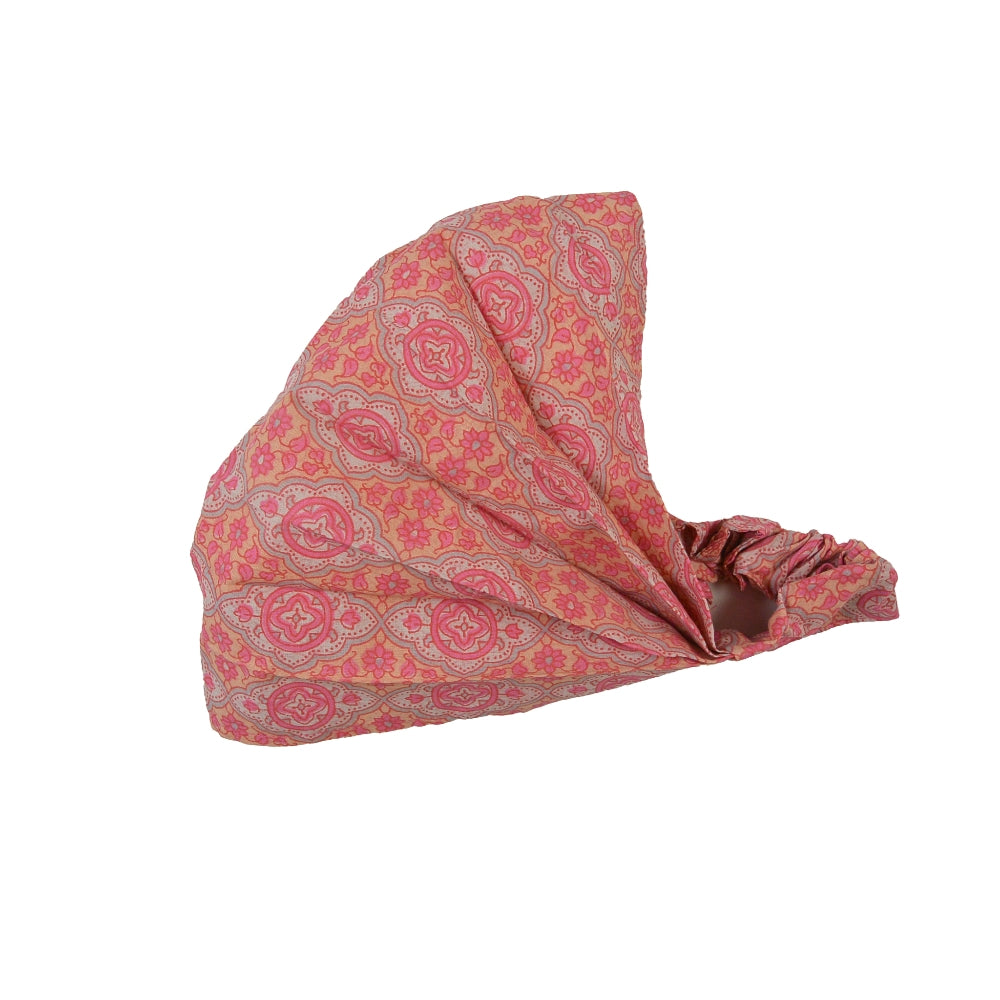 Elastisches Stoff-Haarband aus Baumwolle in Rosa mit Muster, leichtes Bandana für Strand und Yoga