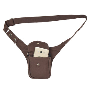 Bauchtasche Gassi-Tasche, Stoff-Canvas Dunkelbraun - Nijens Shop
