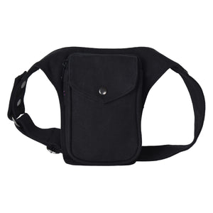 Bauchtasche Gassi-Tasche, Stoff-Canvas Schwarz