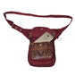 Gassi-Tasche Wasserdichte mit veganem Leder Paisley Nylon Dunkelrot - Hannover Hippie Tasche Nijens Shop