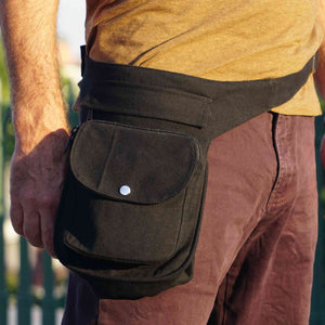 Gassi-Tasche Einfarbige Bauchtasche Schwarz - Nijens