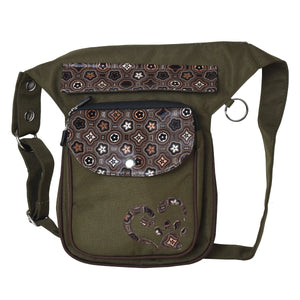 Gassi-Tasche Wasserdichte mit Stickbild Pfote&Herz Khaki - Nijens Shop