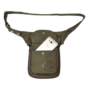 Nijens Gassi-Tasche Wasserdichte mit Pfote&Herz in Khaki-Braun 24