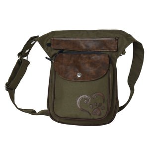 Nijens Gassi-Tasche Wasserdichte mit Pfote&Herz in Khaki-Braun