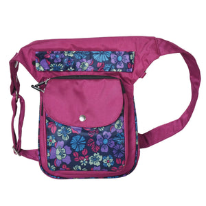 Gassi-Tasche Wasserdichte mit Blumen Motiven Fuchsia - Nijens Shop