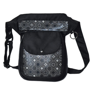 Nijens Gassi-Tasche Wasserdichte mit veganem Leder Geometrische Motive in Schwarz