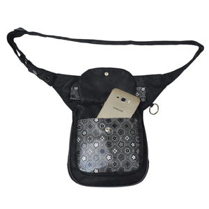 Nijens Gassi-Tasche Wasserdichte mit veganem Leder Geometrische Motive in Schwarz 2