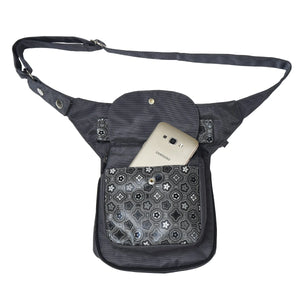 Nijens Gassi-Tasche Wasserdichte mit veganem Leder Geometrische Motive Charcoal 2