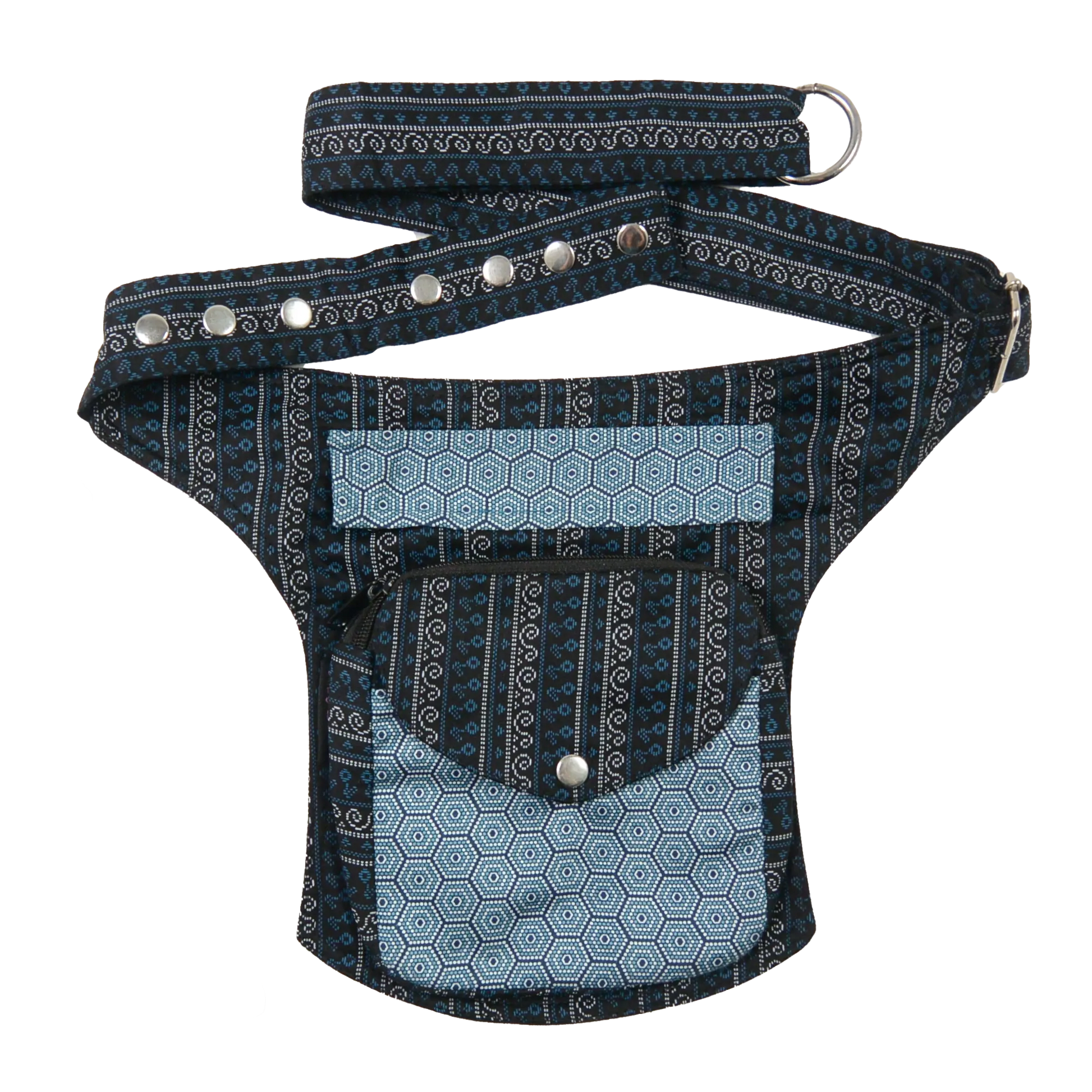 Bauchtasche XXL Hüfttasche aus Stoff Blau
