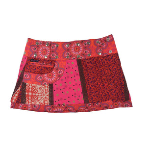 Sommerrock, Kurzer Wenderock, Minirock mit Blumenmuster - Chocochip S-126 Nijens