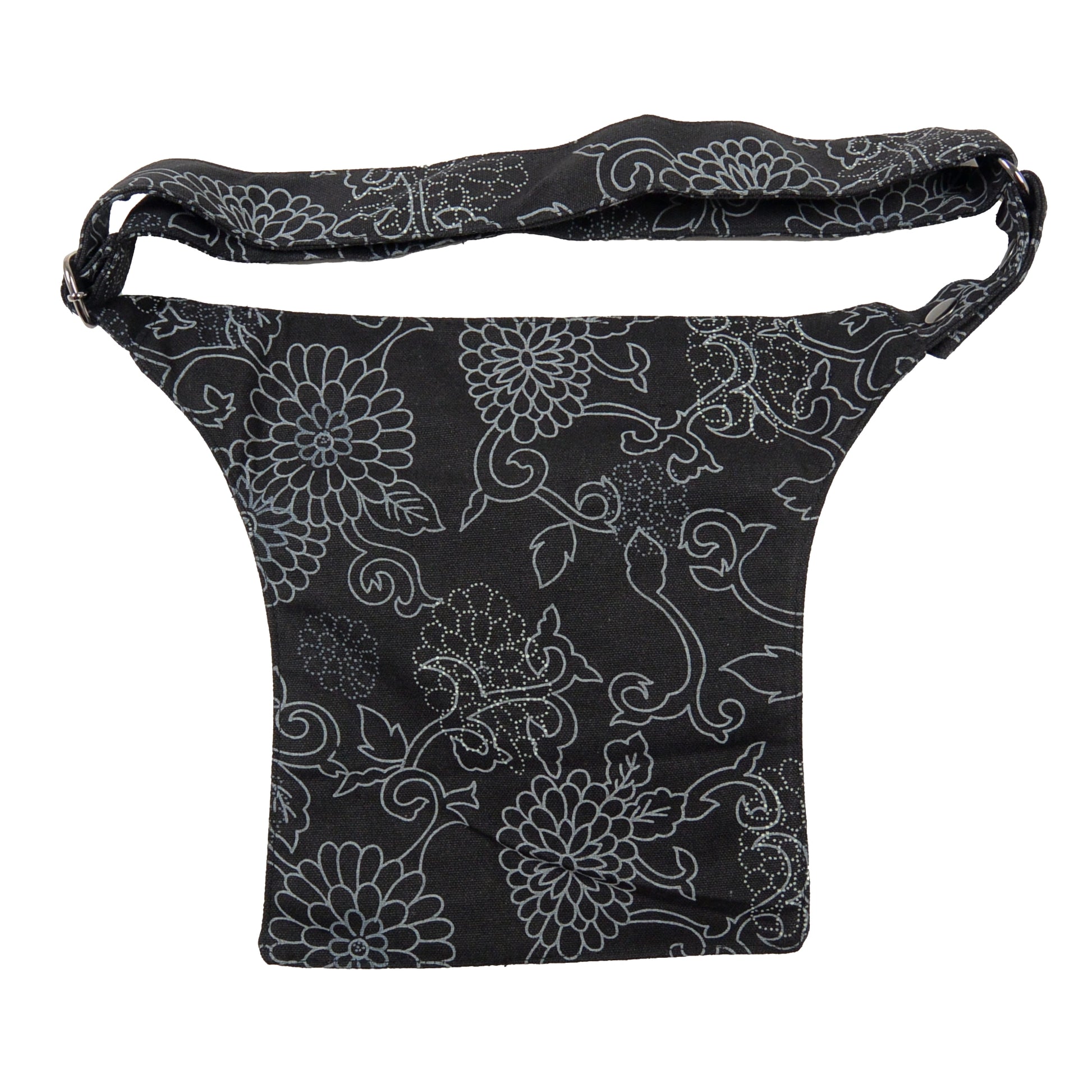 Leckerli-Tube Gassi-Tasche Stoff Black Flowers Nijens