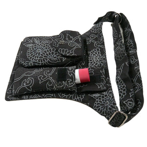 Leckerli-Tube Gassi-Tasche für Hunde Tasche Stoff Black Flowers Nijens