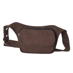 Gassi-Tasche Bauchtasche Stoff-Canvas Braun - Nijens Shop