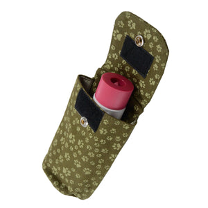 Nijens Tuben-Holster (Canvas-Stoff mit Pfotenmuster in Olivgrün) 2