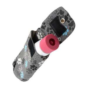 Nijens Beuteltasche aus Stoff mit Pfoten Muster Cyan-Grau - für Futtertube 23