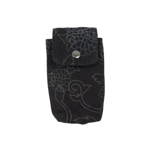 Nijens kleine Beuteltasche für Futtertube - (Canvas-Stoff mit Blumen-Muster in Schwarz-Braun)