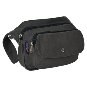 Nijens Gassi-Tasche Frankfurt in Dunkelgrau – robuste Hüfttasche aus Baumwolle