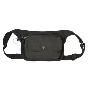 Dunkelgraue Nijens Bauchtasche Frankfurt mit Reißverschluss und Frontfach