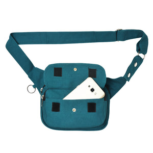 Petrolfarbene Nijens Gassitasche mit verstellbarem Gurt und geräumigen Fächern