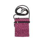 Mini Umhängetasche Handytasche aus Canvas mit Magenta Pfotenmuster